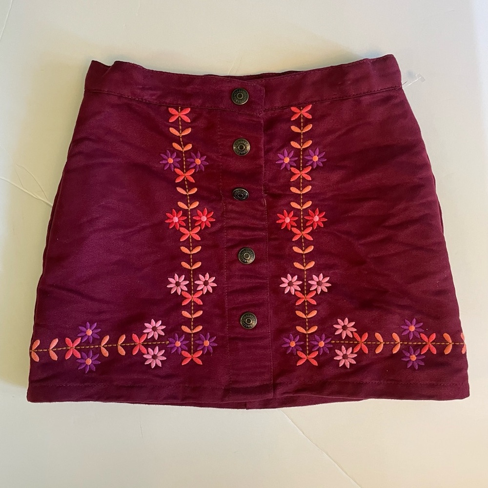 TODDLER SIZE 5 Embroidered Floral Button-Up Skirt